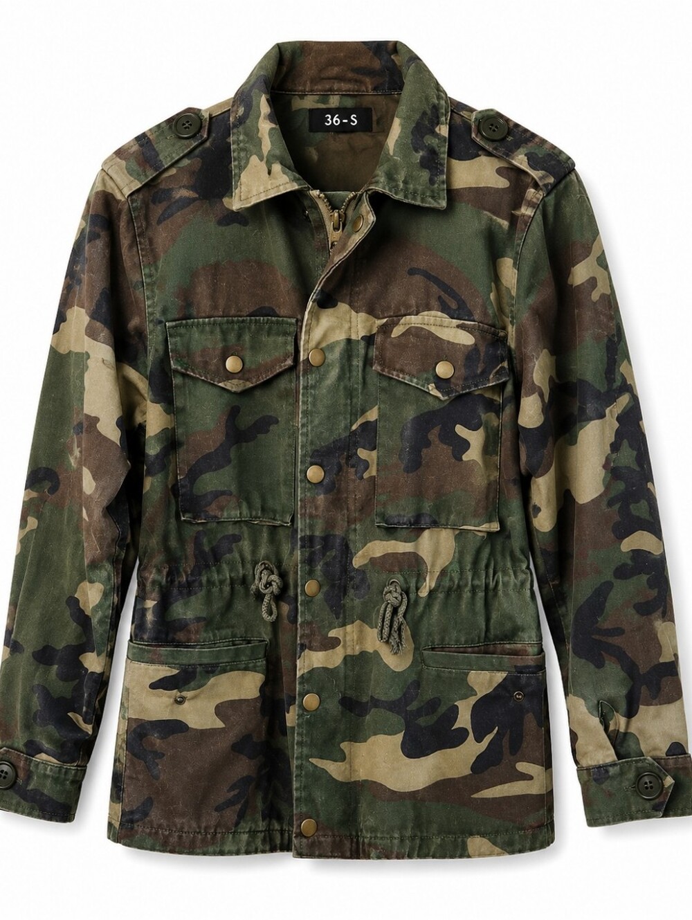 Mendocino Camo Military Utility Jacket | Adjustable Waist | Size Small